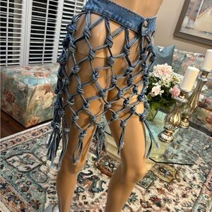 Stylish Blue Denim Knot Skirt